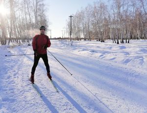 На финише - абсолютный победитель гонок Сергей Дударев