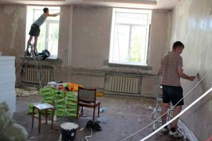 В ДК им. А.С. Пушкина в Еманжелинске кипят ремонтные работы