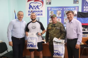 Глава района Евгений Светлов и председатель Собрания депутатов Иван Юртеев встретились с двумя земляками, защищающими страну в зоне СВО