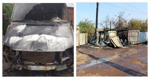 В Батуринском сгорел автомобиль «Мерседес», предназначенный для грузоперевозок