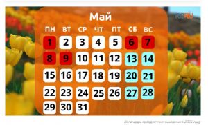 Минтруд назвал точные даты отдыха с 1 по 9 мая